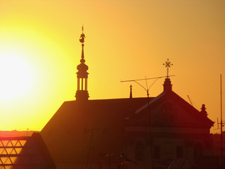 Sunset in Lviv, of Lviv from the height, Ukraine