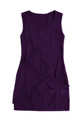 elegant simple short purple dress with lace
