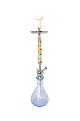 Colorful arabic hookah on white background. 