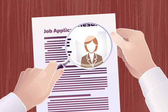 Job Application/Resume Search. Vector illustration on the subject of "Employment/Job Search".