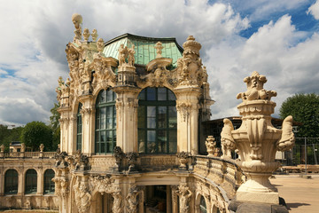 Dresden, Germany - August 4, 2017: Zwinger - late German Baroque, founded in the early 18th century. a complex of four magnificent palace buildings.