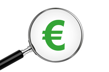 Lupe sucht/findet - Euro - Währung