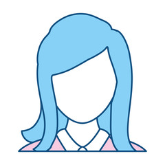 woman face icon over white background vector illustration