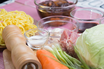 Ingredient for cooking Yakisoba