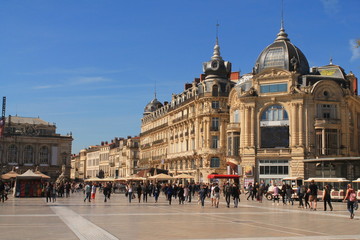 Obraz premium Place de la comédie à Montpellier, France