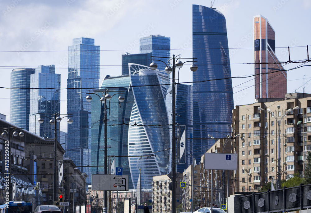 Wall mural business center moscow-city is one of the largest construction projects in europe