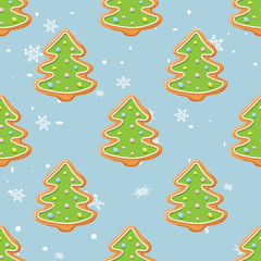 Ginger cookies seamless pattern.