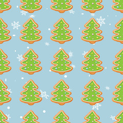 Ginger cookies seamless pattern.