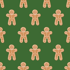 Ginger cookies seamless pattern.