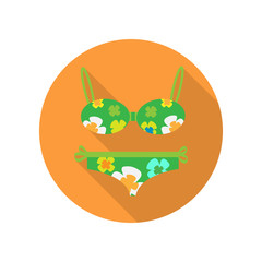 Woman's Swimsuit Vector Flat Style Illustration