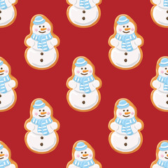 Ginger cookies seamless pattern.