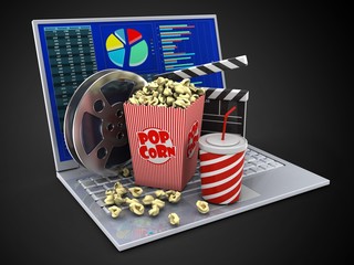 3d laptop and cinema