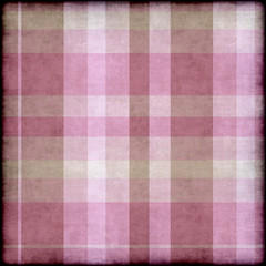 Grungy pink and beige plaid background