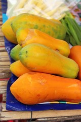 ripe papaya is delicious in the market