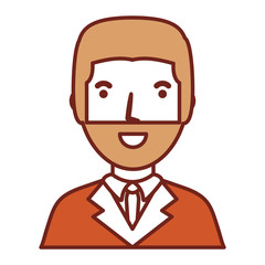 cartoon lawyer icon over white background vector illustration