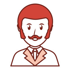 cartoon lawyer icon over white background vector illustration