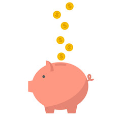 Piggy bank. business concept. flat style. vector
