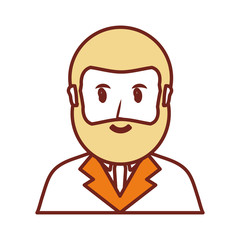 cartoon lawyer icon over white background vector illustration