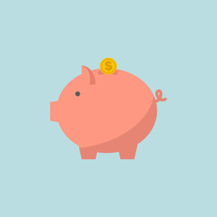 Piggy bank. business concept. flat style. vector