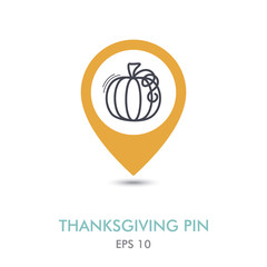 Pumpkin mapping pin icon. Harvest. Thanksgiving