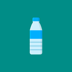 Fototapeta premium Bottle with water isolated on blue background