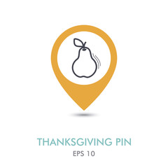 Pear mapping pin icon. Harvest. Thanksgiving