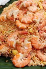 Shrimp fried rice with vegetables is delicious