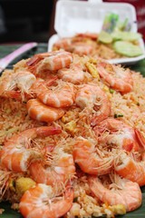 Shrimp fried rice with vegetables is delicious