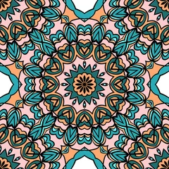 Peel and stick wall murals Moroccan Tiles Seamless floral pattern. Vintage decorative elements. Hand drawn background. Perfect for printing on fabric or paper. vector illustration