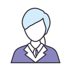 woman lawyer icon over white background colorful design vector illustration