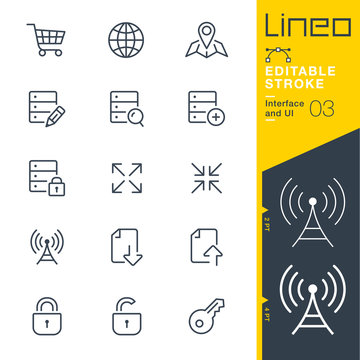 Lineo Editable Stroke - Interface and UI line icons
Vector Icons - Adjust stroke weight - Expand to any size - Change to any colour