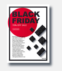 black Friday 2018 place for text christmas boxes top view design