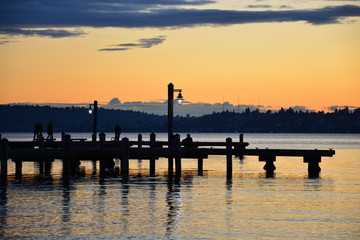 Fototapeta premium Golden Sky at Pier