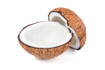 Coconuts isolated on the white background
