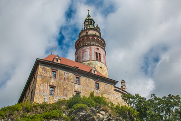 Famoso castello di Cesky Krumlov sulla cima della collina