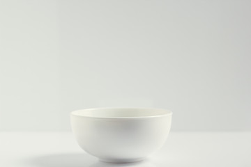 White bowl on white background, Front view