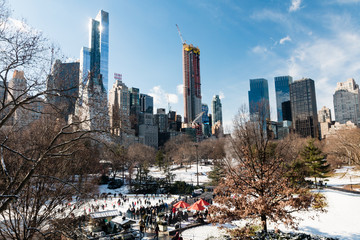 Obraz premium Central Park Ice Rink (New York City) in the snow