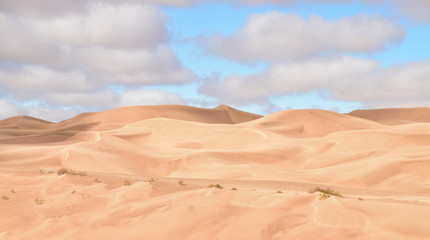 Fototapeta na wymiar Imperial Sand Dunes in California against cloudy sky