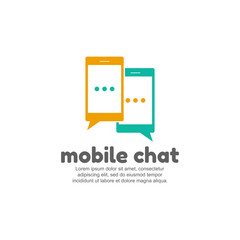 Mobile chat symbol. Chat logo design template