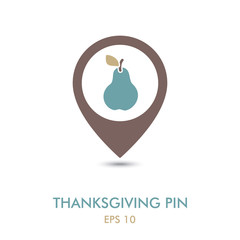 Pear mapping pin icon. Harvest. Thanksgiving