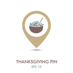 Salad bowl mapping pin icon. Harvest. Thanksgiving