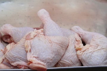 Fresh chicken for cooking in the market