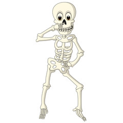 Cartoon funny human skeleton dancing
