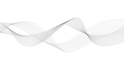 Abstract wave element for design. Digital frequency track equalizer. Stylized line art background. Vector illustration. Wave with lines created using blend tool. Curved wavy line, smooth stripe.