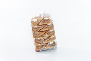 biscuit curl,Thai snack on white background
