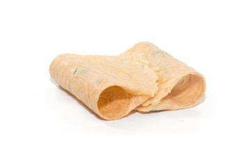 biscuit curl,Thai snack on white background