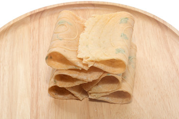 biscuit curl,Thai snack on white background