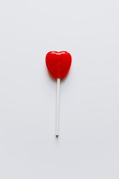 Valentine's heart candy lollipop