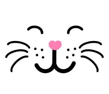 Cute cat face vector illustration