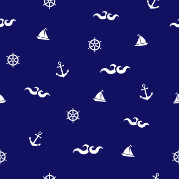 Beautiful marine seamless vector pattern